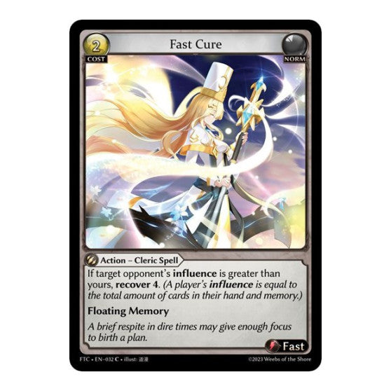 Fast Cure (FTC) #032 Common (Lightly Played) Fractured Crown Grand Archive TCG: 2023