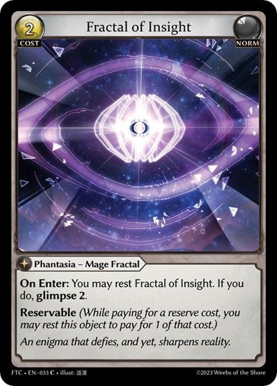 Fractal of Insight (FTC) #033 Common (Lightly Played) Fractured Crown Grand Archive TCG: 2023