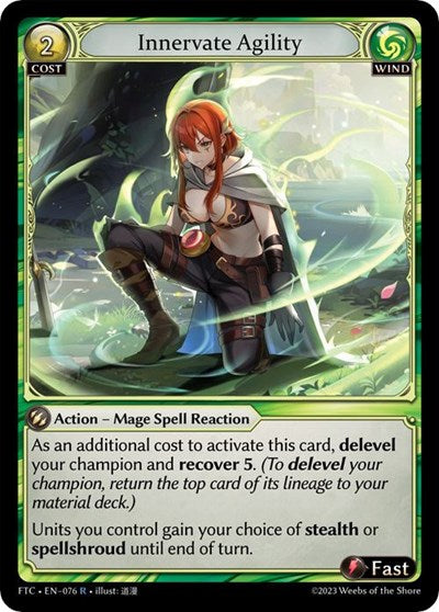 Innervate Agility (FTC) #076 Rare (Lightly Played) Fractured Crown Grand Archive TCG: 2023