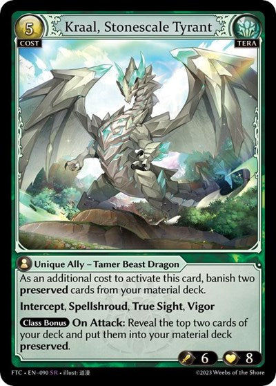 Kraal, Stonescale Tyrant (FTC) #090 Super Rare (Lightly Played) Fractured Crown Grand Archive TCG: 2023