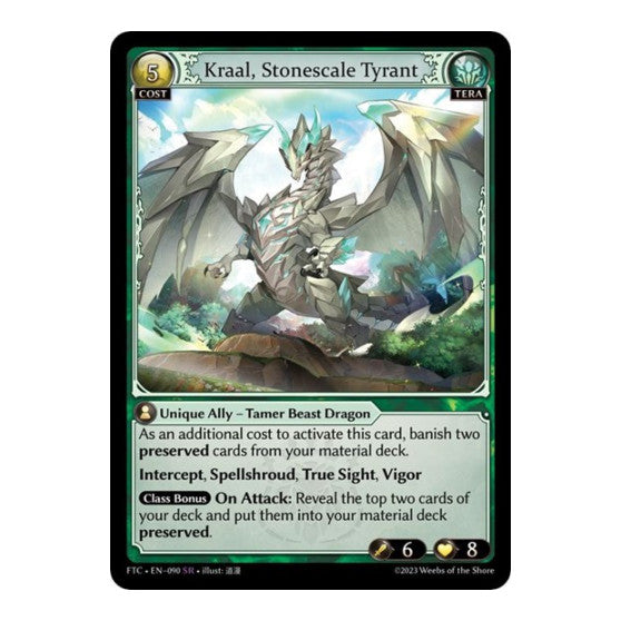 Kraal, Stonescale Tyrant (FTC) #090 Super Rare (Lightly Played) Fractured Crown Grand Archive TCG: 2023