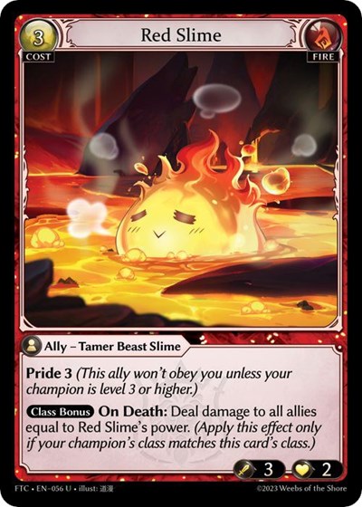 Red Slime (FTC) #056 Uncommon (Lightly Played) Fractured Crown Grand Archive TCG: 2023