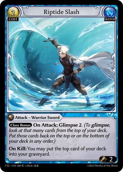 Riptide Slash (FTC) #069 Common (Lightly Played) Fractured Crown Grand Archive TCG: 2023