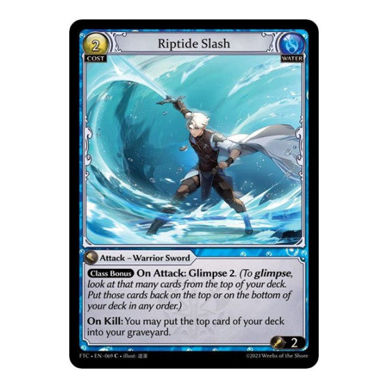 Riptide Slash (FTC) #069 Common (Lightly Played) Fractured Crown Grand Archive TCG: 2023