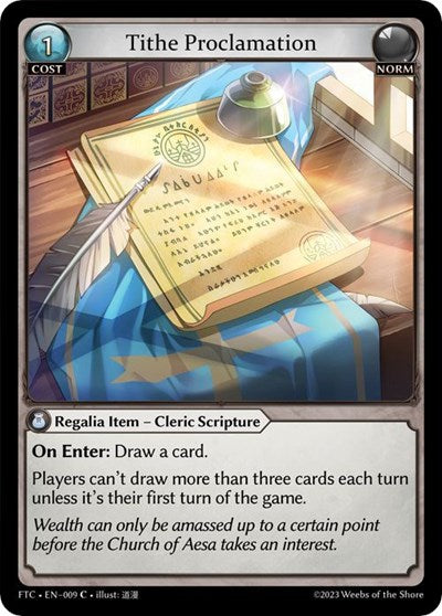 Tithe Proclamation (FTC) #009 Common (Lightly Played) Fractured Crown Grand Archive TCG: 2023