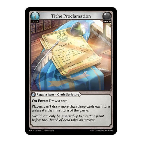 Tithe Proclamation (FTC) #009 Common (Lightly Played) Fractured Crown Grand Archive TCG: 2023