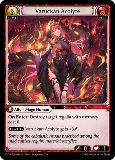 Varuckan Acolyte (FTC) #057 Uncommon (Lightly Played) Fractured Crown Grand Archive TCG: 2023