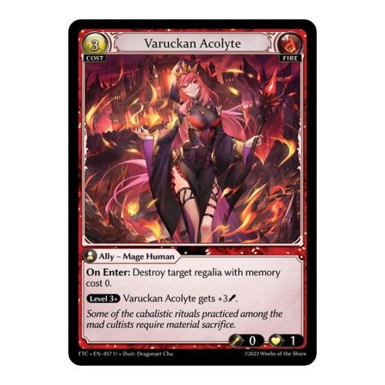 Varuckan Acolyte (FTC) #057 Uncommon (Lightly Played) Fractured Crown Grand Archive TCG: 2023