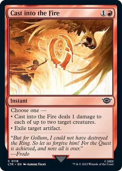 Cast into the Fire (LTR) #118 Common (Lightly Played) Universes Beyond: The Lord of the Rings: Tales of Middle-earth Magic: The Gathering: 2023