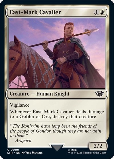 East Mark Cavalier (LTR) #9 Common (Lightly Played) Universes Beyond: The Lord of the Rings: Tales of Middle-earth Magic: The Gathering: 2023