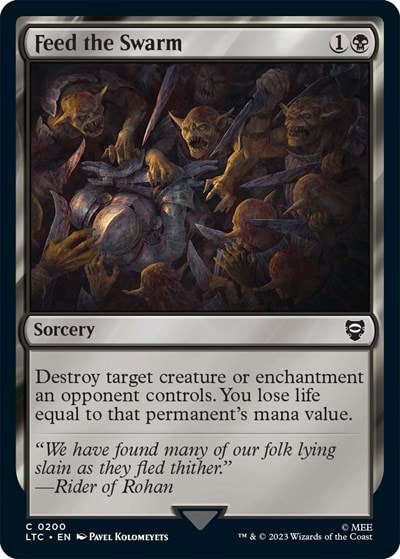 Feed the Swarm (LTC) #200 Common (Lightly Played) Commander: The Lord of the Rings: Tales of Middle-earth Magic: The Gathering: 2023