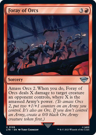 Foray of Orcs (LTR) #128 Uncommon (Lightly Played) Universes Beyond: The Lord of the Rings: Tales of Middle-earth Magic: The Gathering: 2023