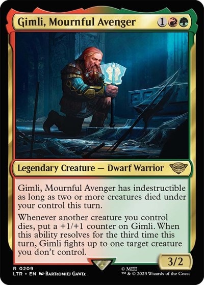 Gimli Mournful Avenger (LTR) #209 Rare (Lightly Played) Universes Beyond: The Lord of the Rings: Tales of Middle-earth Magic: The Gathering: 2023