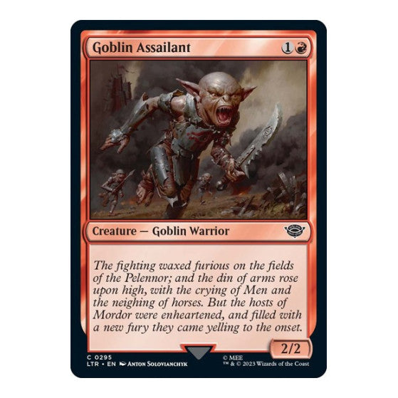 Goblin Assailant (LTR) #295 Common (Lightly Played) Universes Beyond: The Lord of the Rings: Tales of Middle-earth Magic: The Gathering: 2023