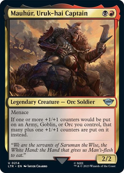 Mauhur Uruk hai Captain (LTR) #214 Uncommon (Lightly Played) Universes Beyond: The Lord of the Rings: Tales of Middle-earth Magic: The Gathering: 2023