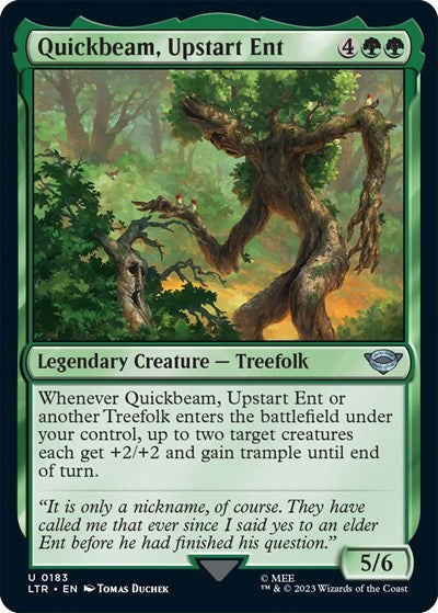 Quickbeam Upstart Ent (LTR) #183 Uncommon (Lightly Played) Universes Beyond: The Lord of the Rings: Tales of Middle-earth Magic: The Gathering: 2023
