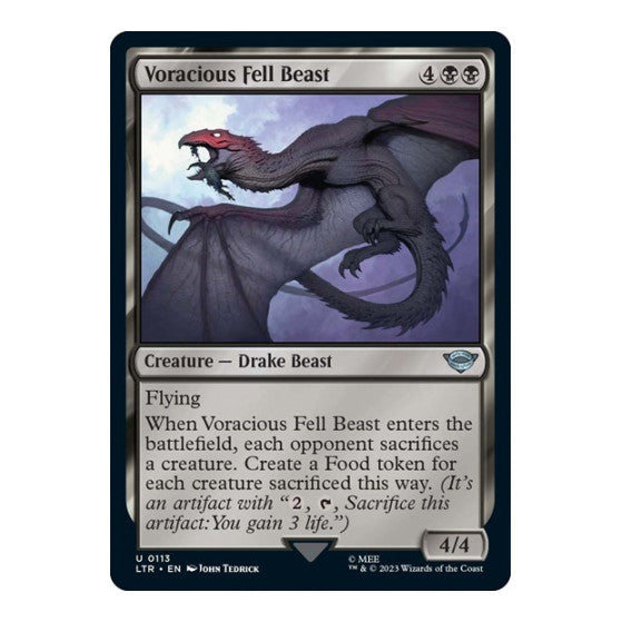 Voracious Fell Beast (LTR) #113 Uncommon (Lightly Played) Universes Beyond: The Lord of the Rings: Tales of Middle-earth Magic: The Gathering: 2023