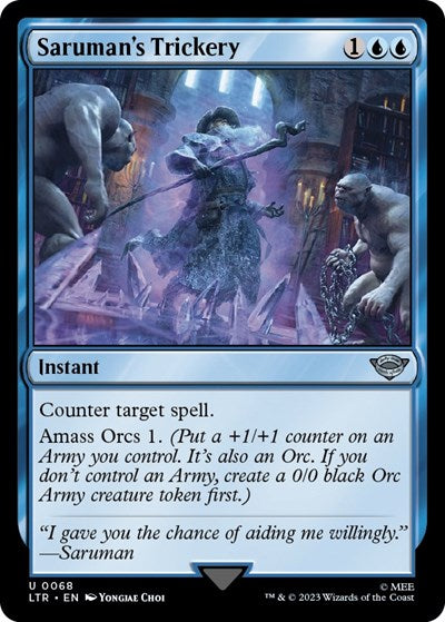 Sarumans Trickery (LTR) #68 Uncommon (Lightly Played) Universes Beyond: The Lord of the Rings: Tales of Middle-earth Magic: The Gathering: 2023