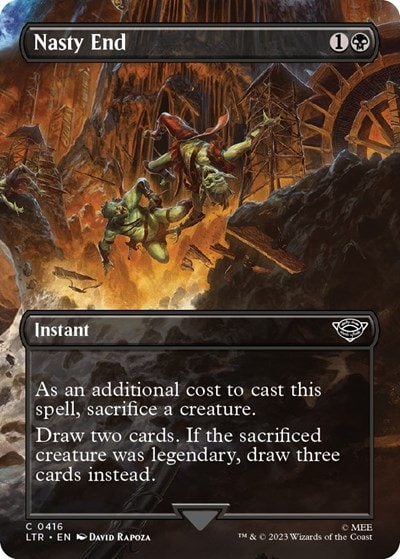 Nasty End Borderless (LTR) #416 Common (Lightly Played) Universes Beyond: The Lord of the Rings: Tales of Middle-earth Magic: The Gathering: 2023