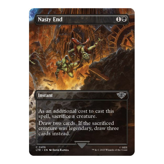 Nasty End (Borderless) (LTR) #416 Common (Lightly Played) Universes Beyond: The Lord of the Rings: Tales of Middle-earth Magic: The Gathering: 2023