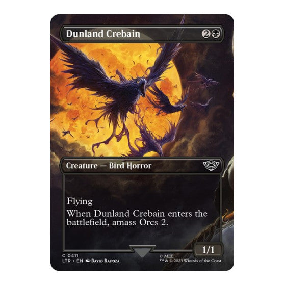 Dunland Crebain (Borderless) (LTR) #411 Common (Lightly Played) Universes Beyond: The Lord of the Rings: Tales of Middle-earth Magic: The Gathering: 2023