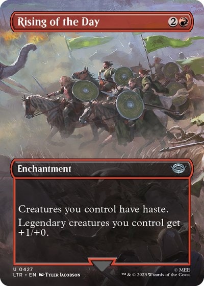 Rising of the Day Borderless (LTR) #427 Uncommon (Lightly Played) Universes Beyond: The Lord of the Rings: Tales of Middle-earth Magic: The Gathering: 2023