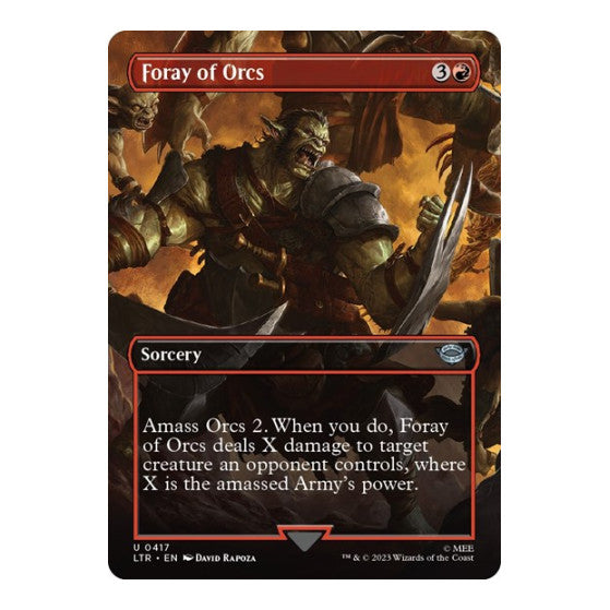 Foray of Orcs Borderless (LTR) #417 Uncommon (Lightly Played) Universes Beyond: The Lord of the Rings: Tales of Middle-earth Magic: The Gathering: 2023