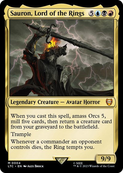 Sauron Lord of the Rings (LTC) #4 Mythic Rare (Lightly Played) Commander: The Lord of the Rings: Tales of Middle-earth Magic: The Gathering: 2023