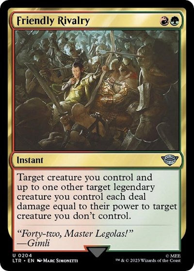 Friendly Rivalry (LTR) #204 Uncommon (Lightly Played) Universes Beyond: The Lord of the Rings: Tales of Middle-earth Magic: 2023