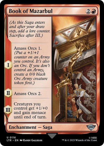 Book of Mazarbul (LTR) #116 Uncommon (Lightly Played) Universes Beyond: The Lord of the Rings: Tales of Middle-earth Magic: The Gathering: 2023