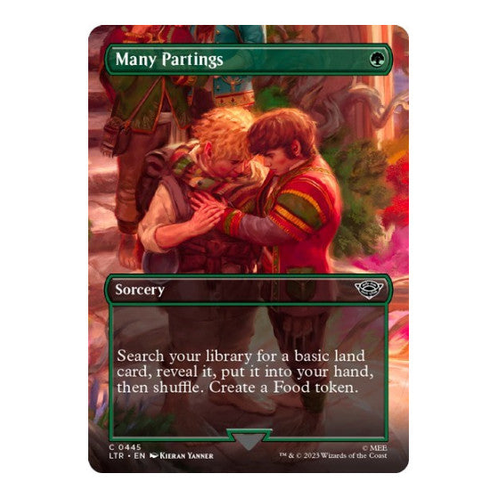 Many Partings (Borderless) (LTR) #445 Common (Lightly Played) Universes Beyond: The Lord of the Rings: Tales of Middle-earth Magic: The Gathering: 2023