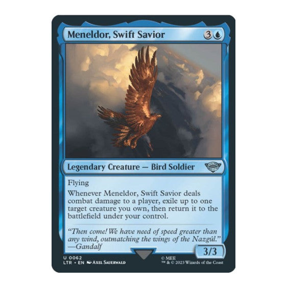 Meneldor, Swift Savior (LTR) #62 Uncommon (Lightly Played) Universes Beyond: The Lord of the Rings: Tales of Middle-earth Magic: The Gathering: 2023
