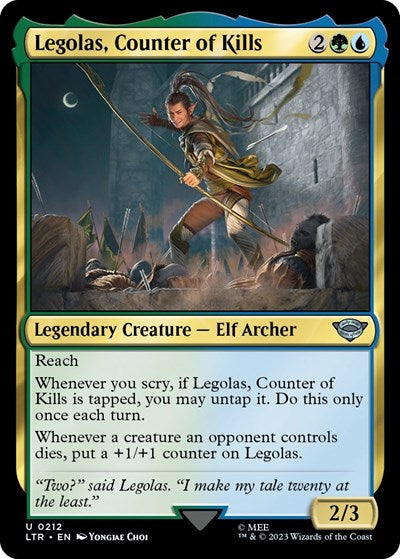 Legolas Counter of Kills (LTR) #212 Uncommon (Lightly Played) Universes Beyond: The Lord of the Rings: Tales of Middle-earth Magic: The Gathering: 2023