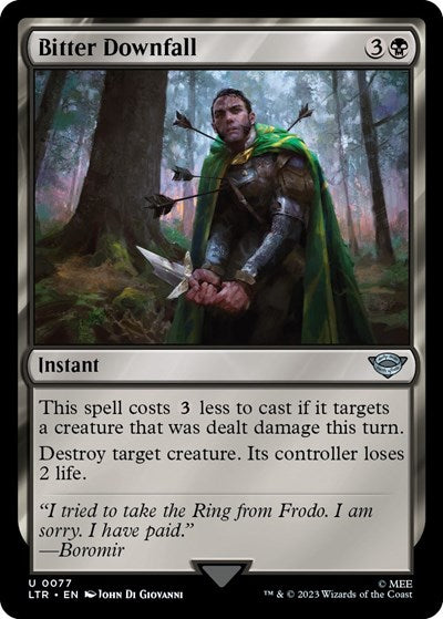 Bitter Downfall (LTR) #77 Uncommon (Lightly Played) Universes Beyond: The Lord of the Rings: Tales of Middle-earth Magic: 2023