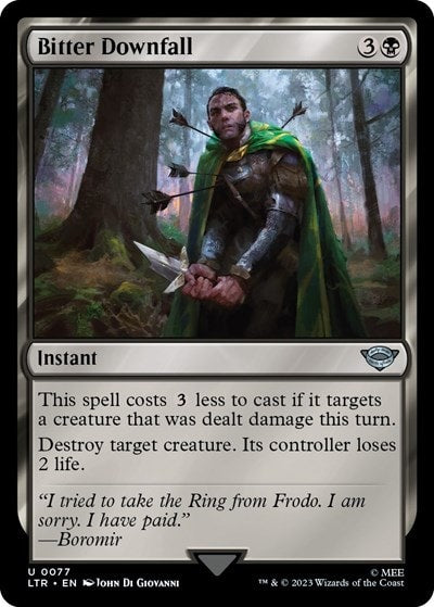Bitter Downfall (LTR) #77 Uncommon (Lightly Played) Universes Beyond: The Lord of the Rings: Tales of Middle-earth Magic: The Gathering: 2023