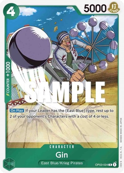 Gin (OP03) #OP03-024 Rare (Foil Lightly Played) Pillars of Strength One Piece Card Game: 2023