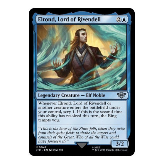 Elrond Lord of Rivendell (LTR) #49 Uncommon (Lightly Played) Universes Beyond: The Lord of the Rings: Tales of Middle-earth Magic: The Gathering: 2023