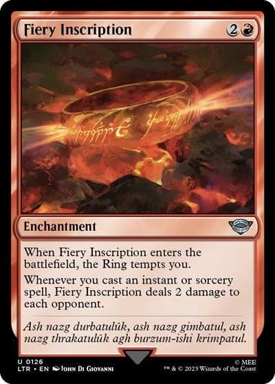 Fiery Inscription (LTR) #126 Uncommon (Lightly Played) Universes Beyond: The Lord of the Rings: Tales of Middle-earth Magic: The Gathering: 2023