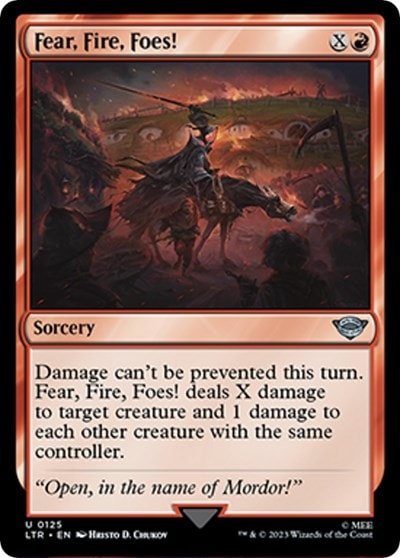 Fear Fire Foes (LTR) #125 Uncommon (Lightly Played) Universes Beyond: The Lord of the Rings: Tales of Middle-earth Magic: The Gathering: 2023