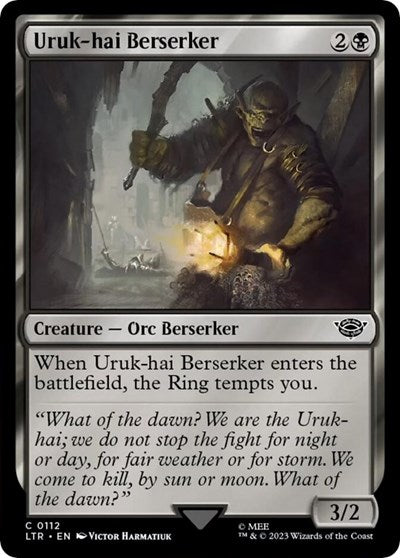 Uruk hai Berserker (LTR) #112 Common (Damaged) Universes Beyond: The Lord of the Rings: Tales of Middle-earth Magic: 2023