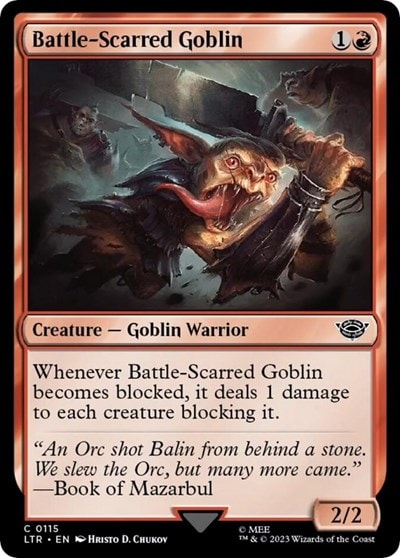 Battle Scarred Goblin (LTR) #115 Common (Lightly Played) Universes Beyond: The Lord of the Rings: Tales of Middle-earth Magic: The Gathering: 2023