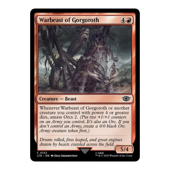 Warbeast of Gorgoroth (LTR) #152 Common (Lightly Played) Universes Beyond: The Lord of the Rings: Tales of Middle-earth Magic: The Gathering: 2023