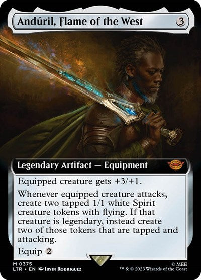 Anduril Flame of the West Extended Art (LTR) #375 Mythic Rare (Near Mint) Universes Beyond: The Lord of the Rings: Tales of Middle-earth Magic: The Gathering: 2023