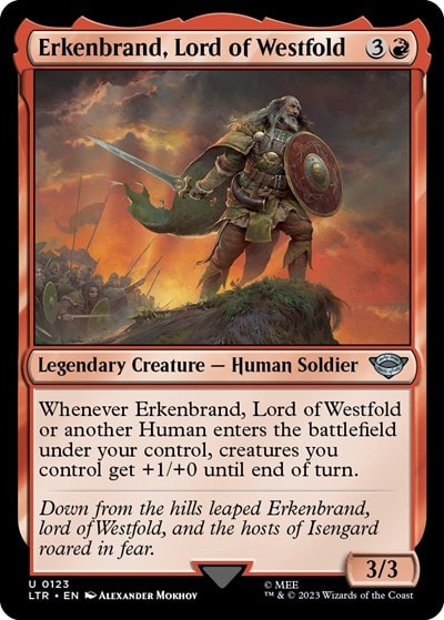 Erkenbrand Lord of Westfold (LTR) #123 Uncommon (Lightly Played) Universes Beyond: The Lord of the Rings: Tales of Middle-earth Magic: The Gathering: 2023
