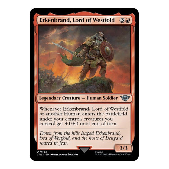 Erkenbrand, Lord of Westfold (LTR) #123 Uncommon (Lightly Played) Universes Beyond: The Lord of the Rings: Tales of Middle-earth Magic: The Gathering: 2023