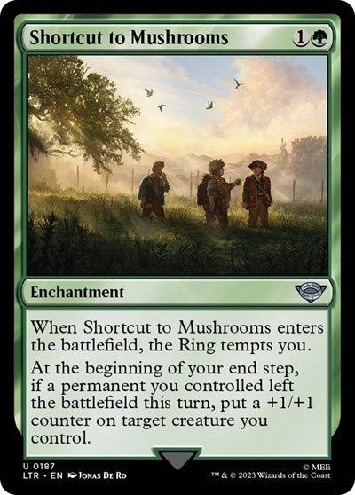 Shortcut to Mushrooms (LTR) #187 Uncommon (Lightly Played) Universes Beyond: The Lord of the Rings: Tales of Middle-earth Magic: The Gathering: 2023