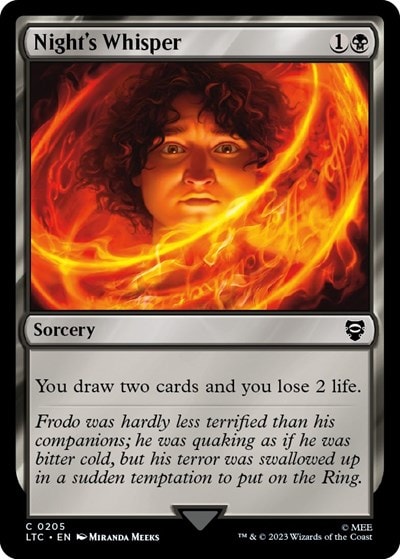 Nights Whisper (LTC) #205 Common (Lightly Played) Commander: The Lord of the Rings: Tales of Middle-earth Magic: The Gathering: 2023