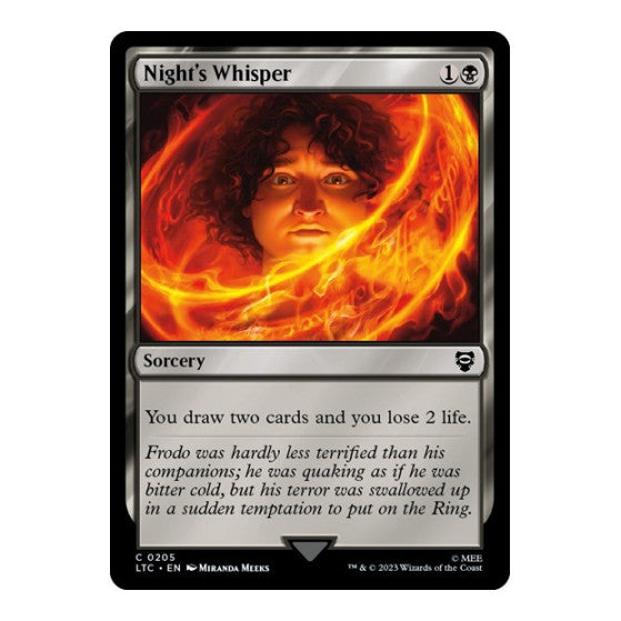 Night's Whisper (LTC) #205 Common (Lightly Played) Commander: The Lord of the Rings: Tales of Middle-earth Magic: The Gathering: 2023
