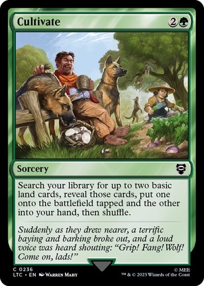 Cultivate (LTC) #236 Common (Lightly Played) Commander: The Lord of the Rings: Tales of Middle-earth Magic: The Gathering: 2023