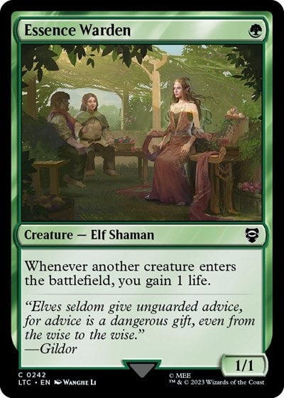 Essence Warden (LTC) #242 Common (Lightly Played) Commander: The Lord of the Rings: Tales of Middle-earth Magic: The Gathering: 2023